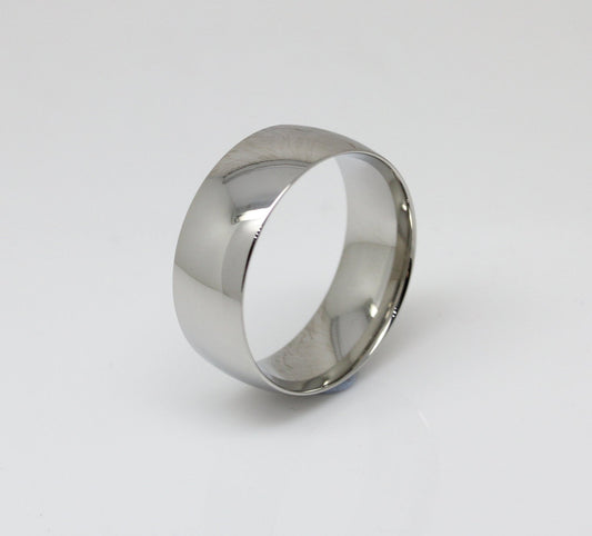 8mm Surgical Steel Comfort Fit / Court Shape Plain band Wedding Ring