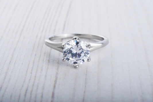 1.5ct Man Made Diamond Simulant Solitaire ring available in white gold or Titanium