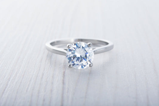 1.5ct Man Made Diamond Simulant cathedral solitaire