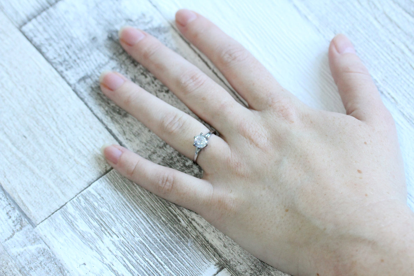 1.5ct Man Made Diamond Simulant Solitaire ring available in white gold or Titanium