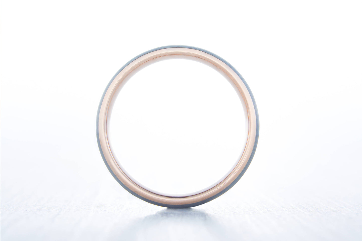 4mm 14K Rose Gold and Brushed Titanium Wedding ring band for men and women