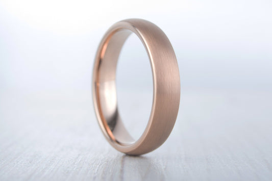 5mm 14K Rose Gold and Brushed Titanium Wedding ring band for men and women