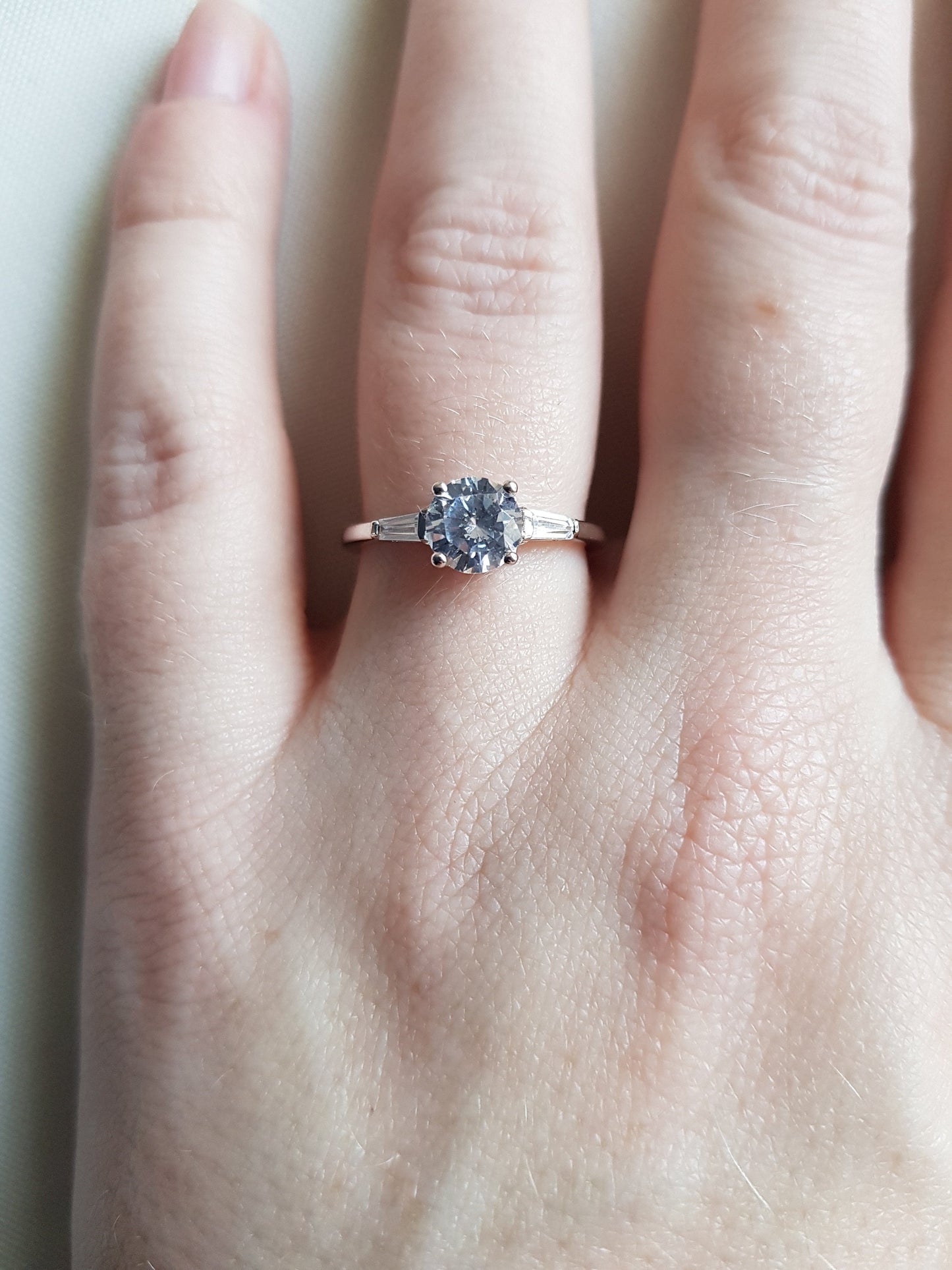 1.5ct Diamond simulant solitaire ring available in Sterling Silver or white gold filled - engagement ring