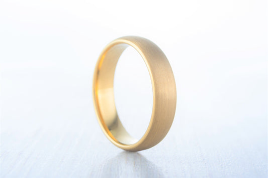 5mm 18K Yellow Gold and Brushed Titanium Wedding ring band for men and women