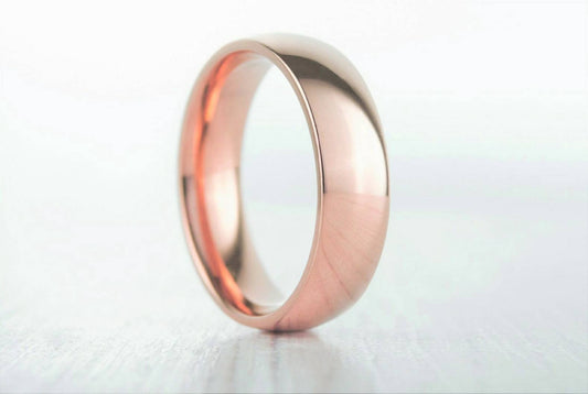 6mm Wide, filled 18ct rose gold Plain Wedding band Ring - gold ring