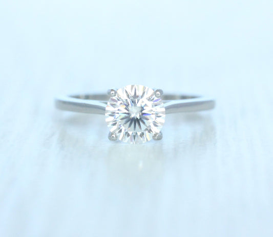 16 Hearts and 16 Arrows Cut Genuine White Moissanite engagement ring, 1ct, 1.5ct and 2ct options