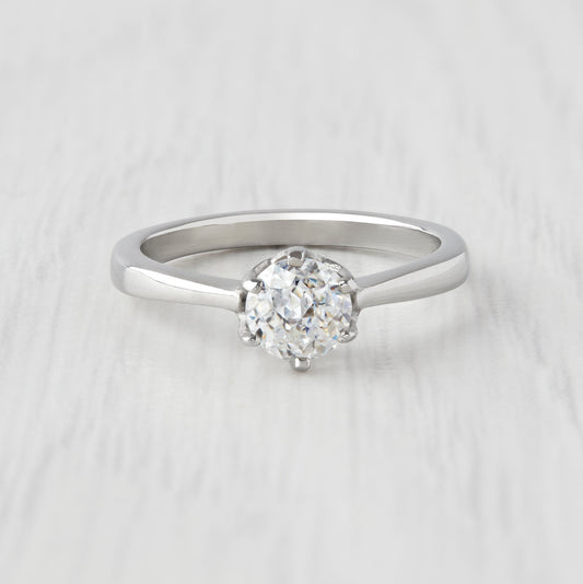 Jubilee Cut 1ct Moissanite Solitaire ring available in white gold or titanium - engagement ring - hand made