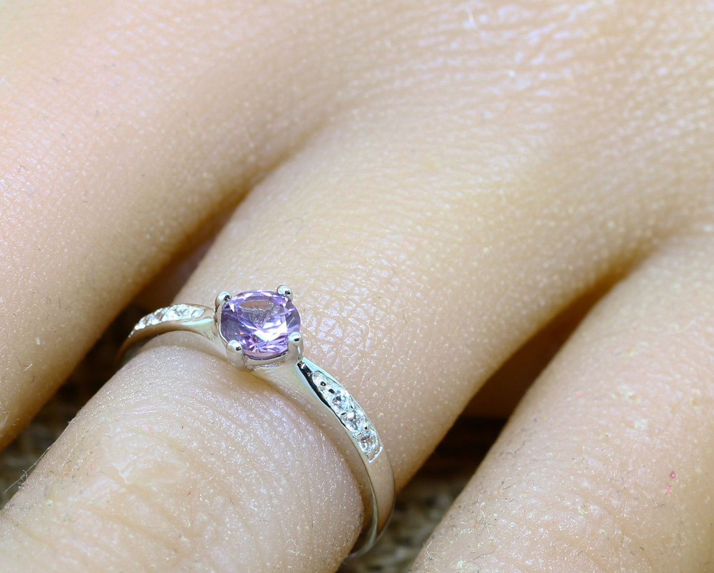 Alexandrite Solitaire engagement ring - available in sterling silver or white gold - handmade engagement ring - wedding ring