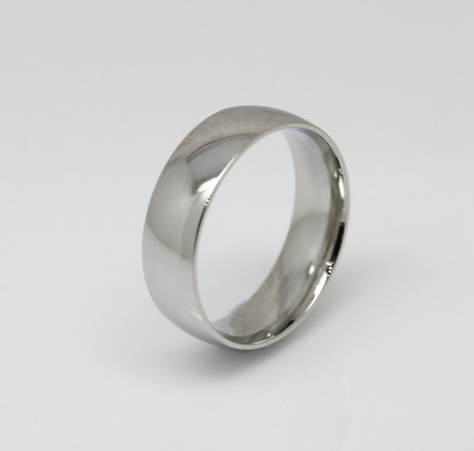 6mm Surgical Steel Comfort Fit / Court Shape Plain band Wedding Ring