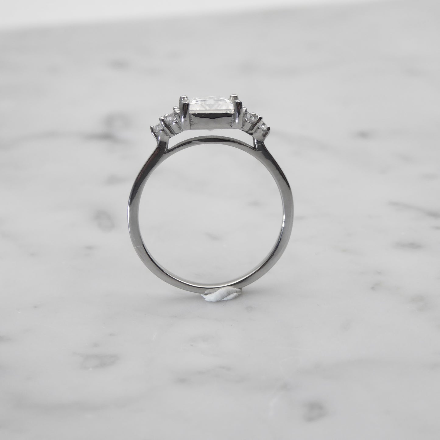 Princess Cut Man Made Diamond Simulant ring available in white gold filled or Titanium - engagement ring - wedding ring