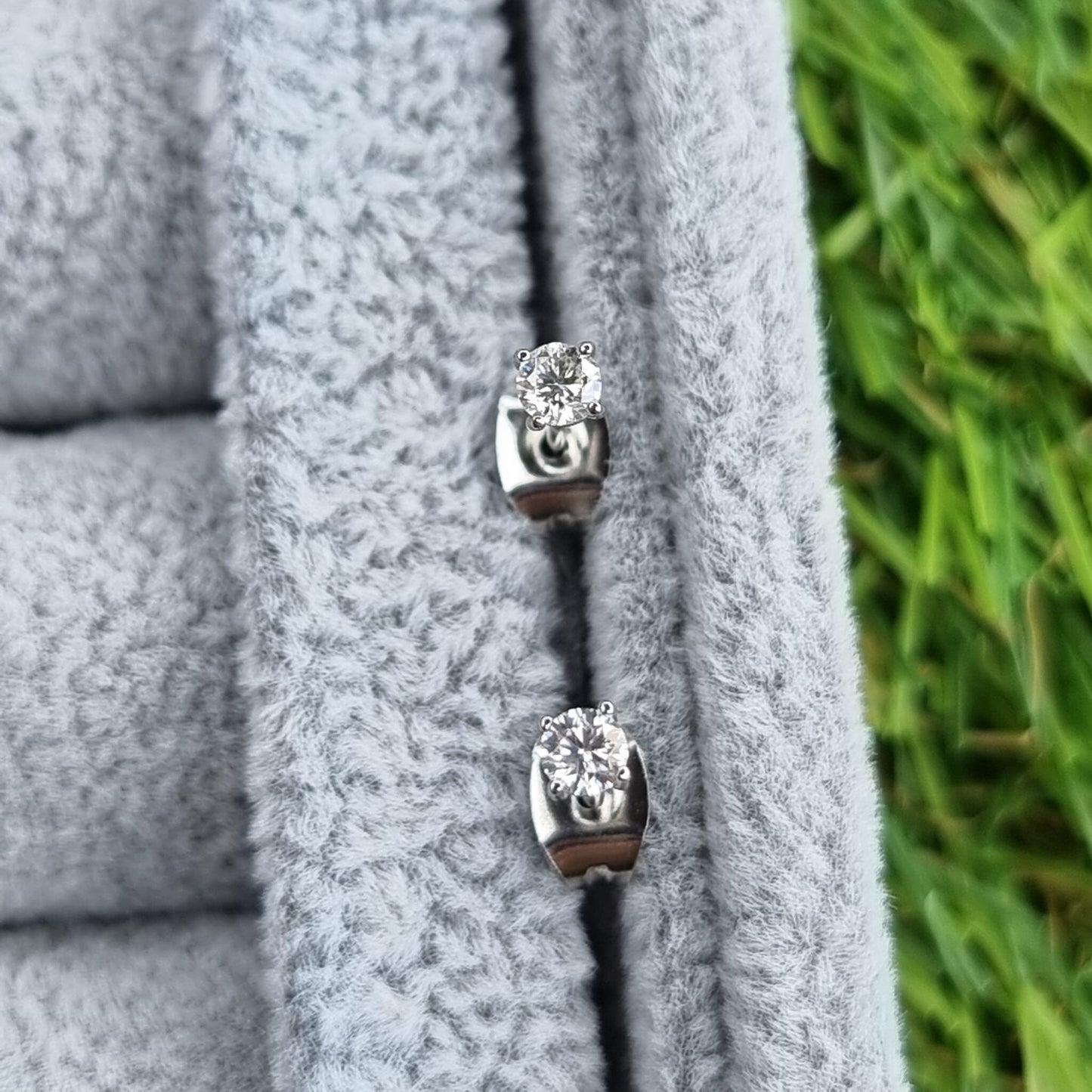 GENUINE Moissanite 3mm stud earrings, available in pure titanium, white gold and surgical steel