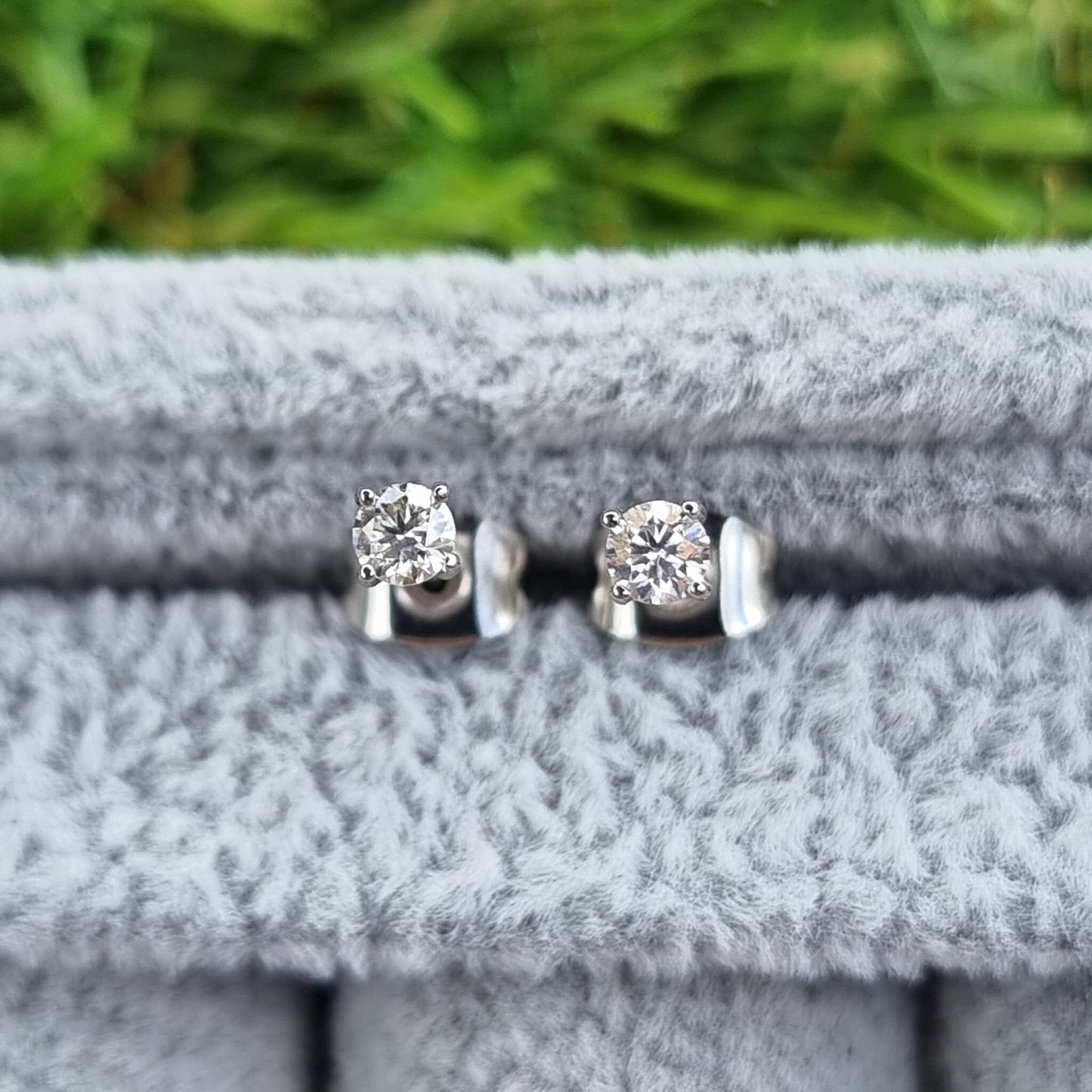 GENUINE Moissanite 3mm stud earrings, available in pure titanium, white gold and surgical steel