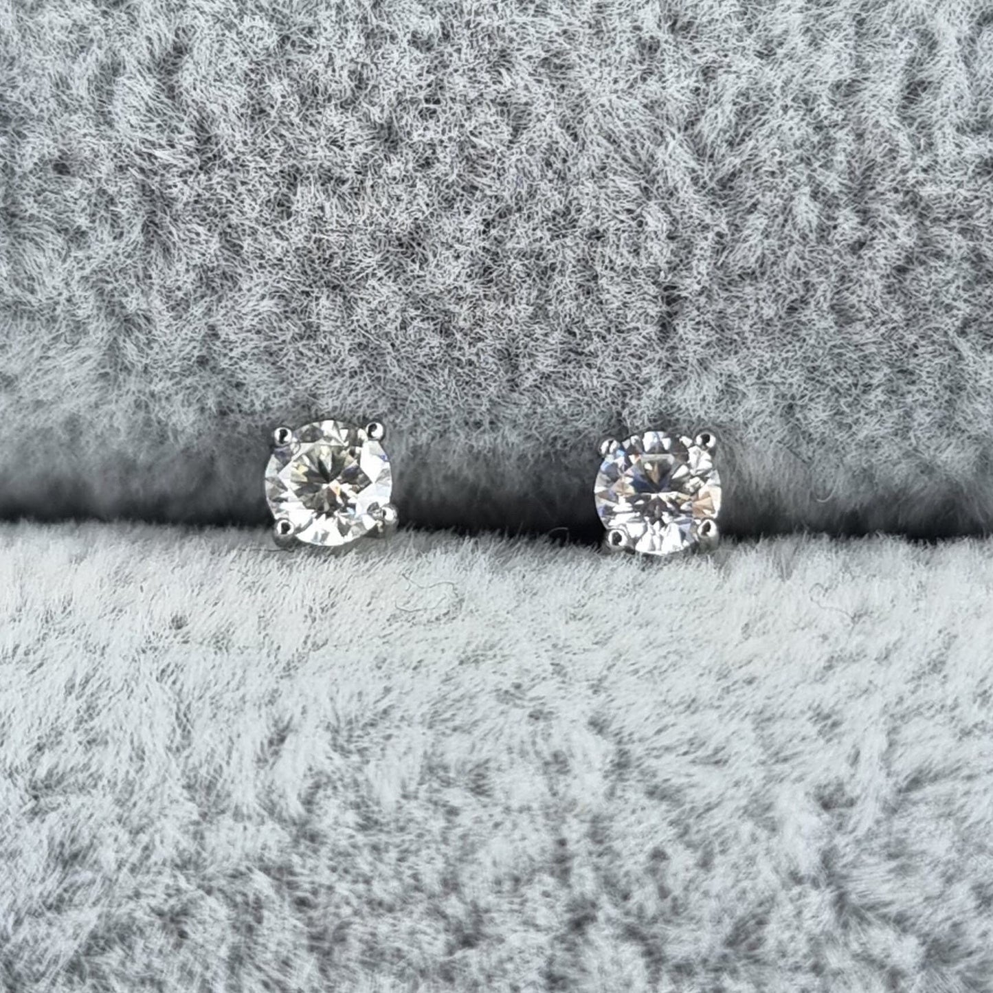 GENUINE Moissanite 3mm stud earrings, available in pure titanium, white gold and surgical steel