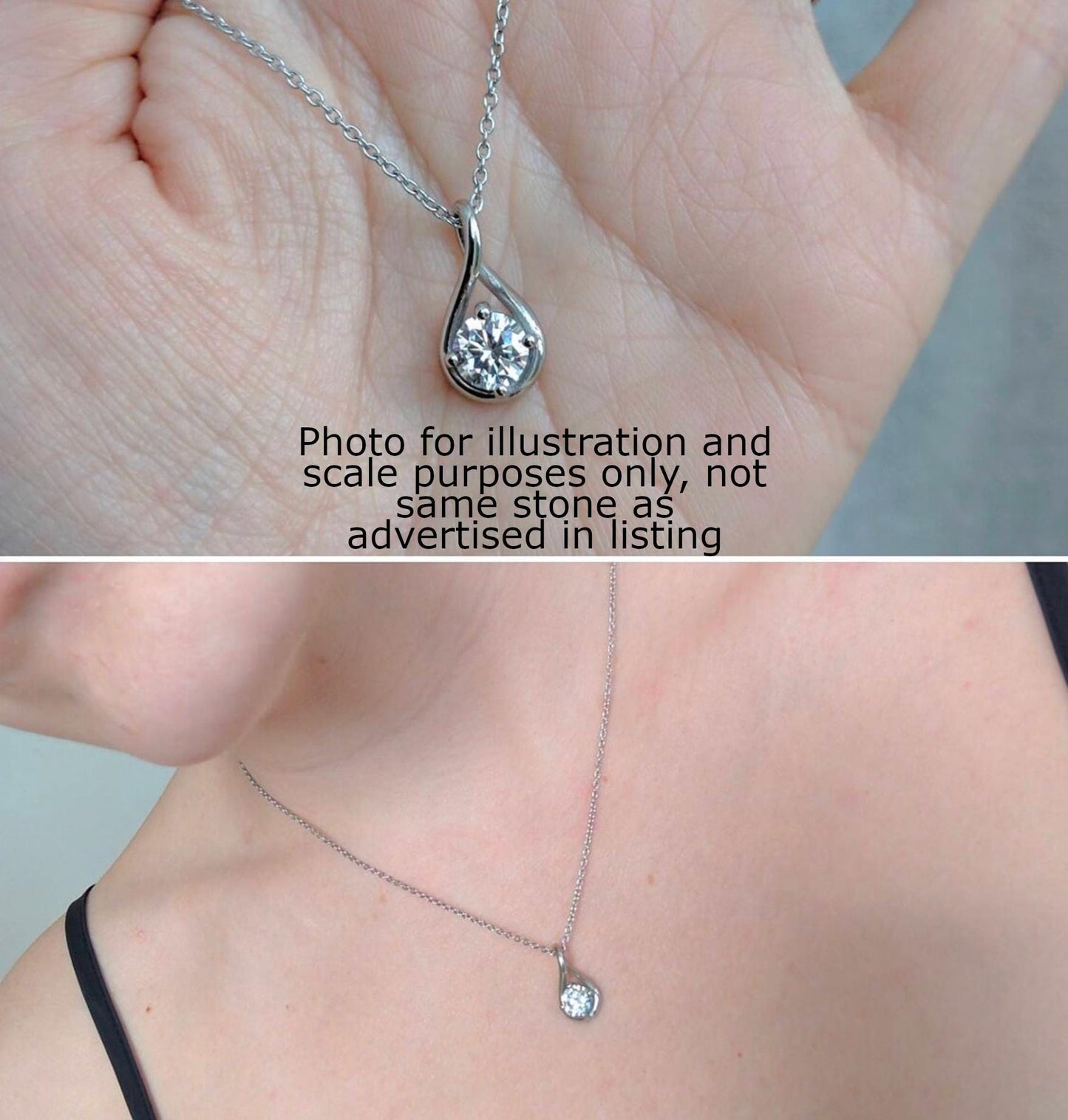 Twist style Necklace pendant with 6mm natural Amethyst - titanium