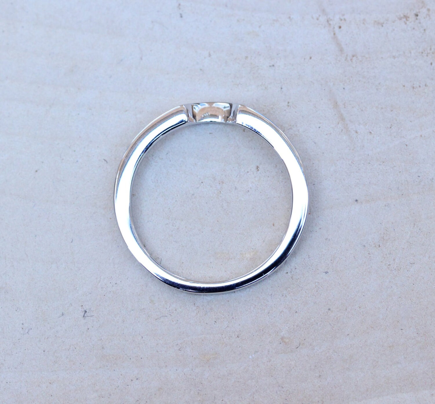 Curved wedding ring band - Available in Sterling Silver and White Gold Filled - Handmade