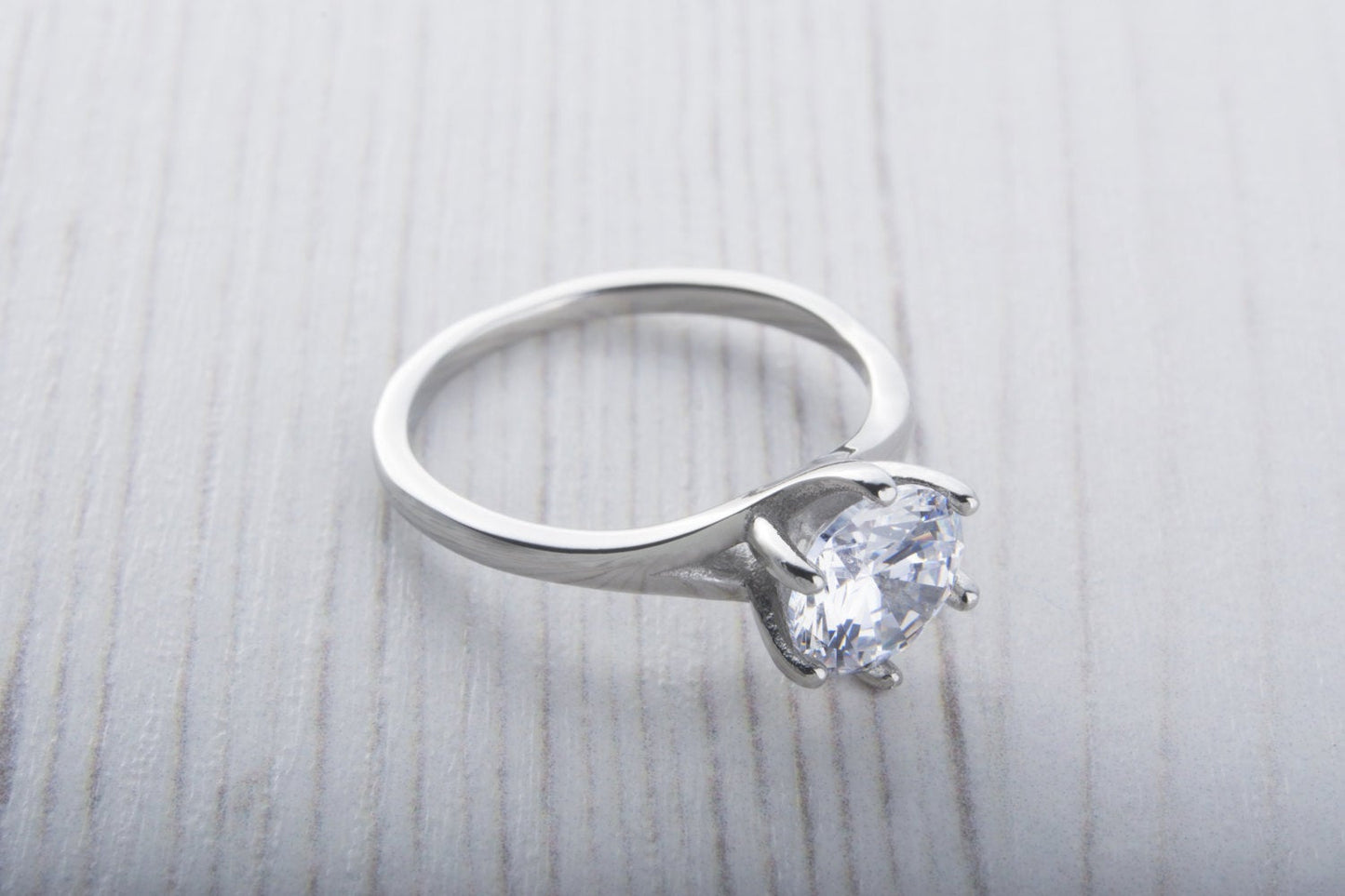 1.5ct Man Made Diamond Simulant Solitaire ring available in white gold or Titanium