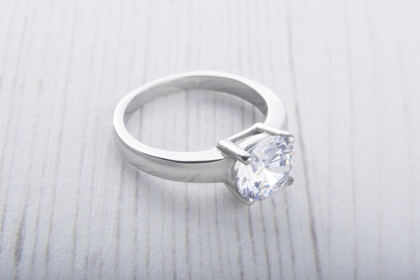 Titanium & 2ct Man Made Diamond Simulant ring in Titanium or White Gold - engagement ring - wedding ring - handmade ring