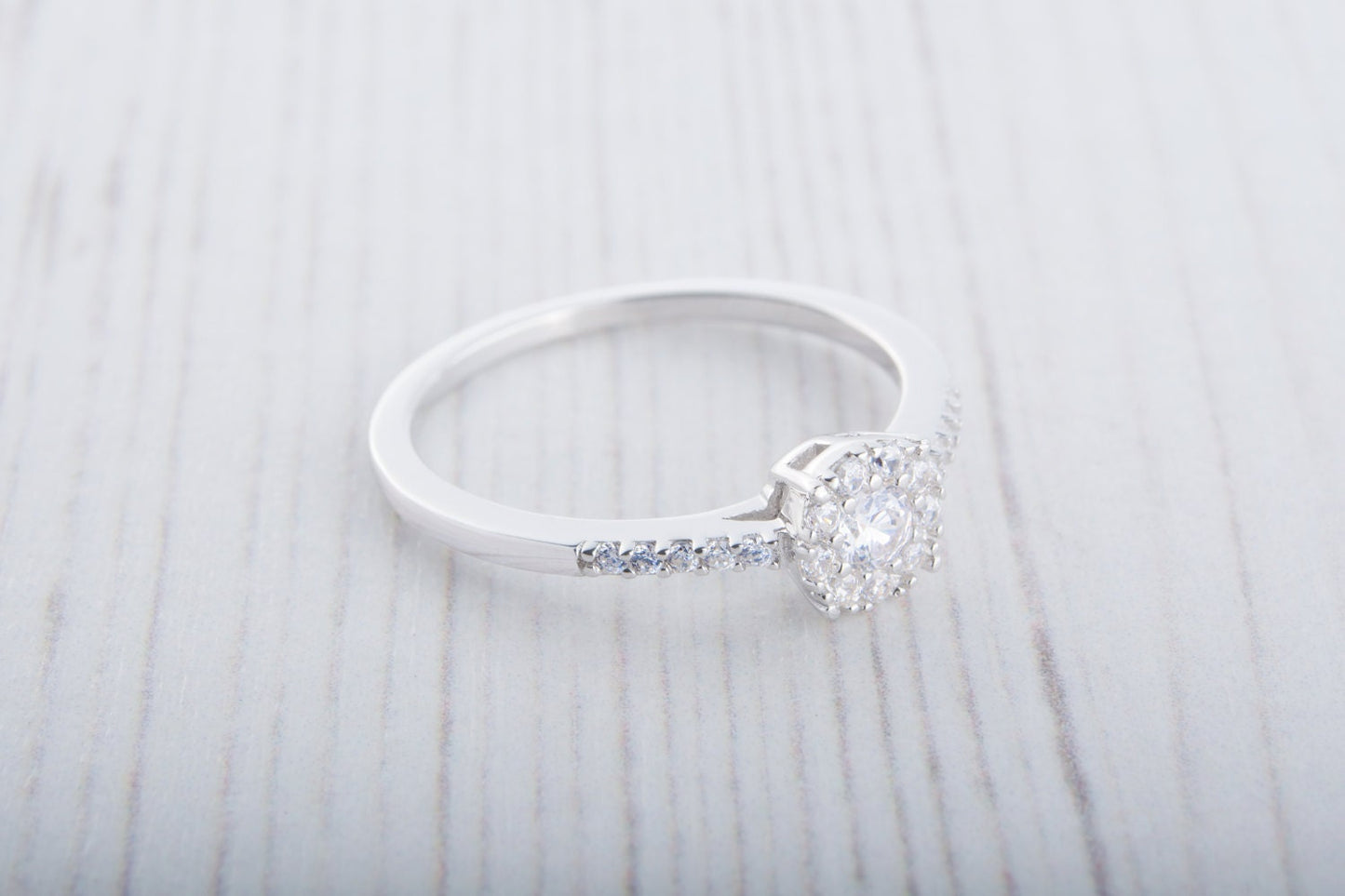 Genuine Moissanite Engagement Ring - Available in Sterling Silver or White Gold Filled - Handmade