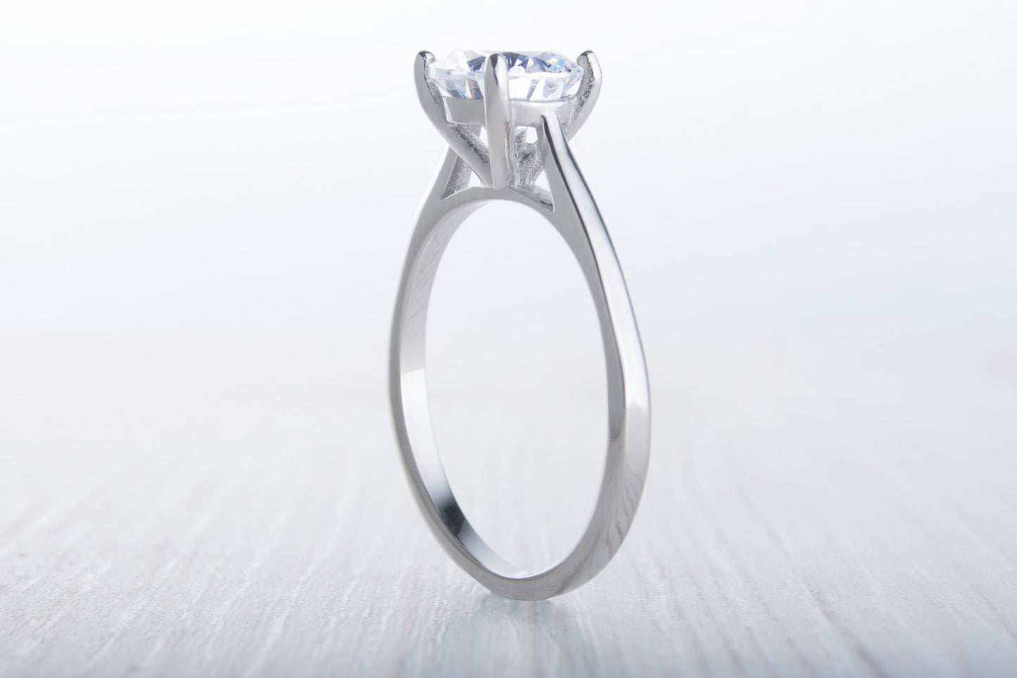 1.5ct Man Made Diamond Simulant cathedral solitaire