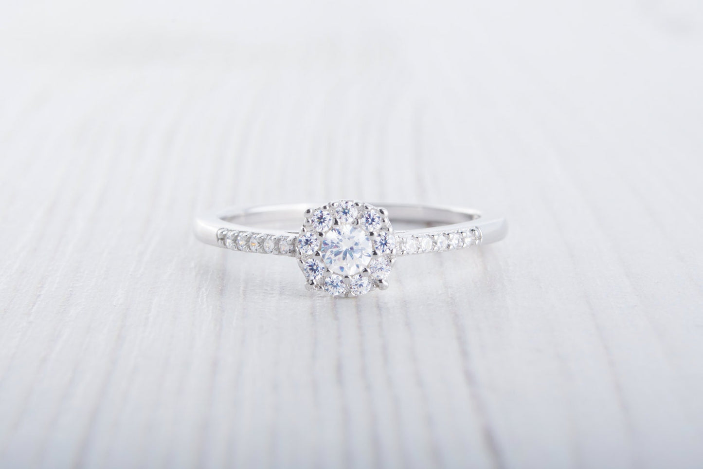 Genuine Moissanite Engagement Ring - Available in Sterling Silver or White Gold Filled - Handmade