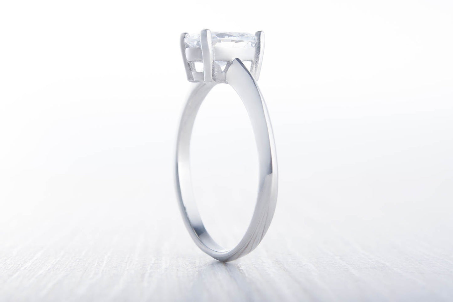 1.50ct Oval Man Made Diamond Simulant solitaire ring available in Titanium or White Gold - engagement ring - handmade ring