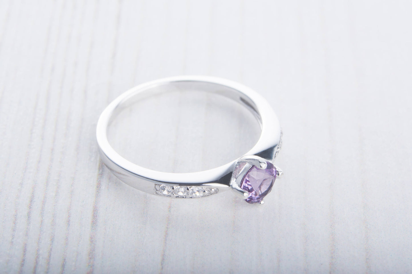 Alexandrite Solitaire engagement ring - available in sterling silver or white gold - handmade engagement ring - wedding ring