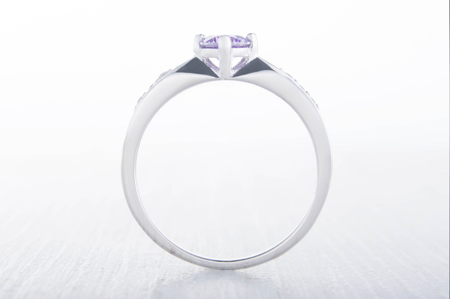 Natural Amethyst Solitaire engagement ring - available in Sterling Silver  or white gold - handmade