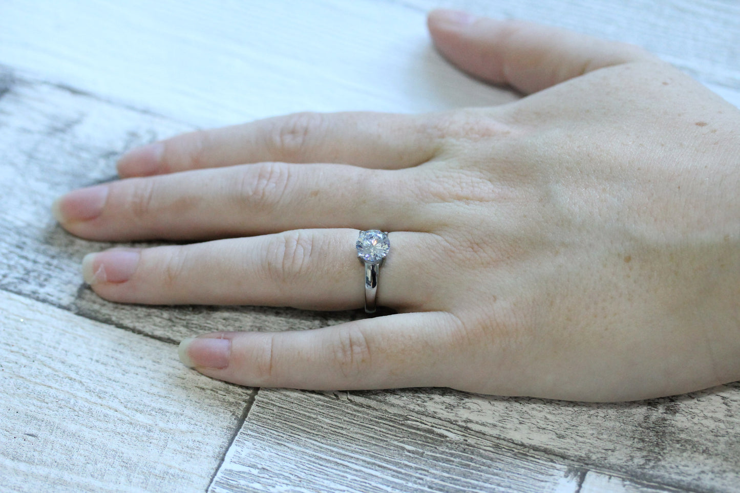 Titanium & 2ct Man Made Diamond Simulant ring in Titanium or White Gold - engagement ring - wedding ring - handmade ring