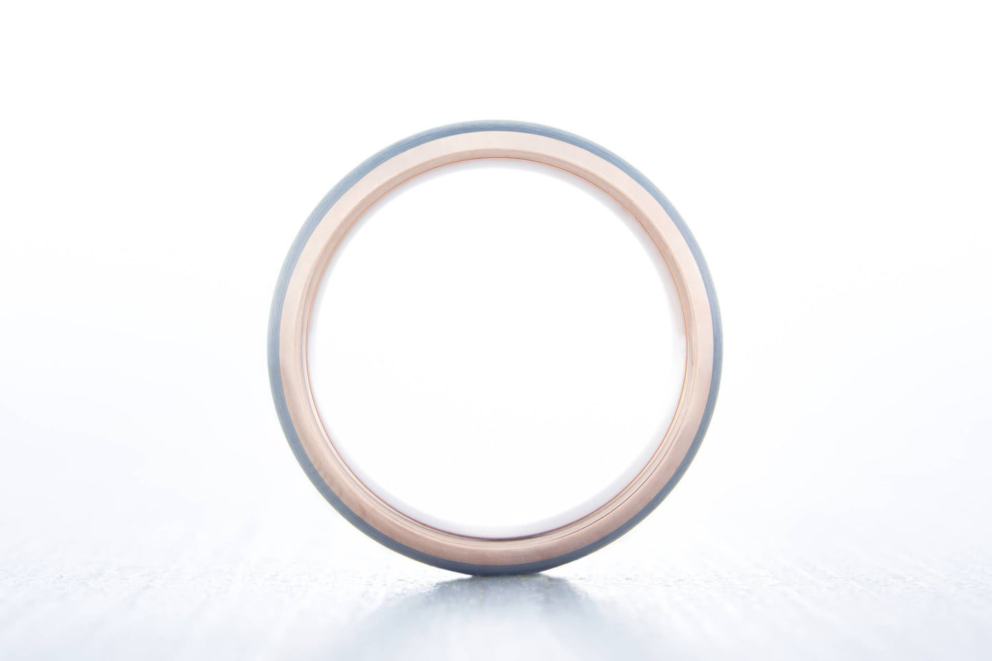 5mm 14K Rose Gold and Brushed Titanium Wedding ring band for men and women