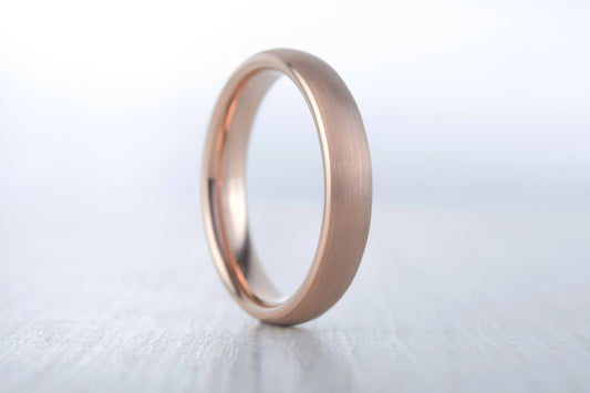 4mm 14K Rose Gold and Brushed Titanium Wedding ring band for men and women