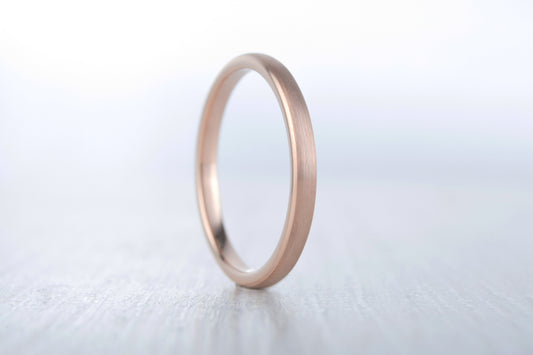 2mm 14K Rose Gold, Brushed Titanium Wedding ring band for men and women