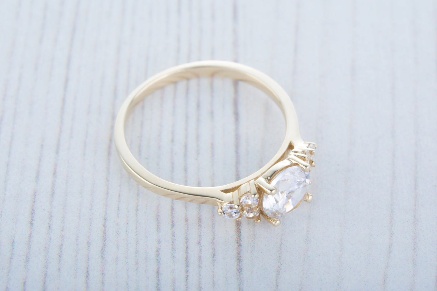 1.25ct Solid gold Moissanite Solitaire accent ring available in 9k, 14k, 18k Rose, yellow or white gold - engagement ring
