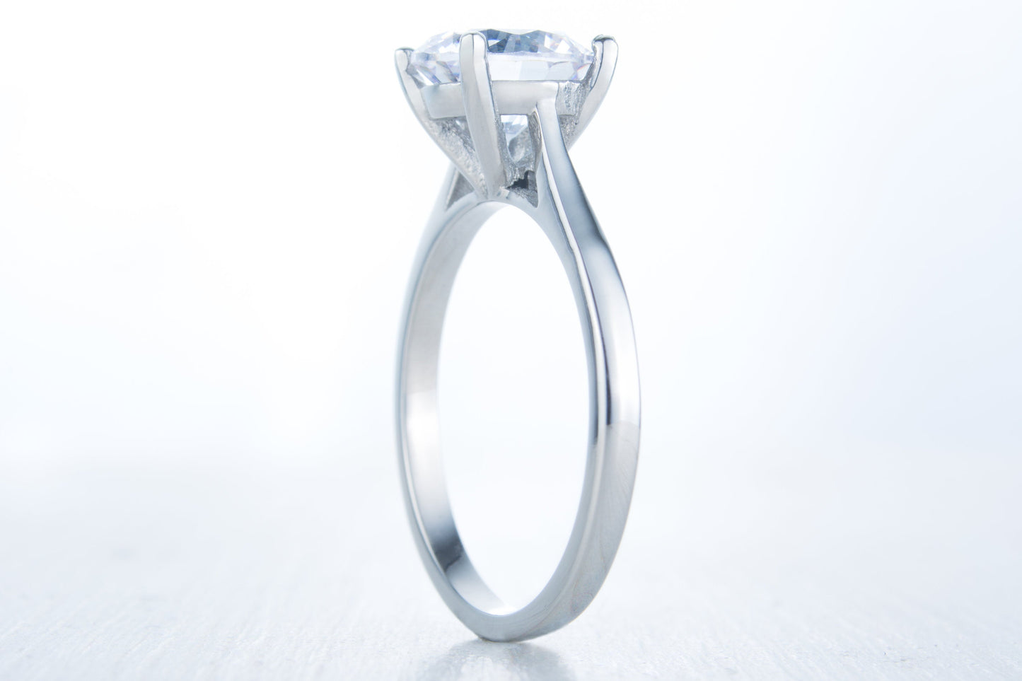 2ct Moissanite cathedral solitaire ring