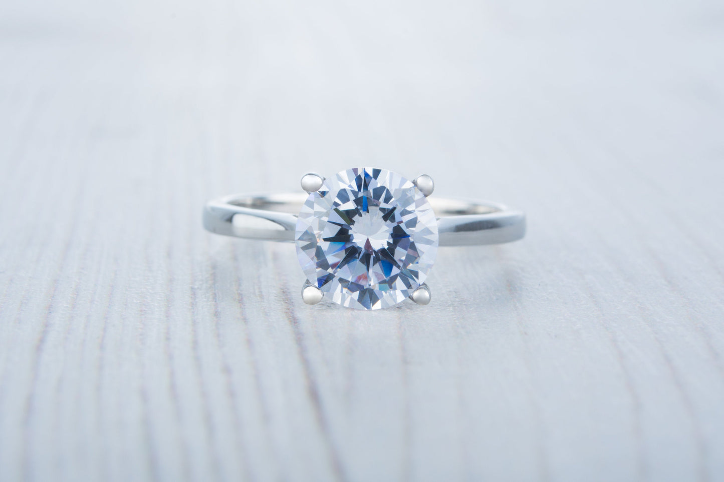 2ct Moissanite cathedral solitaire ring