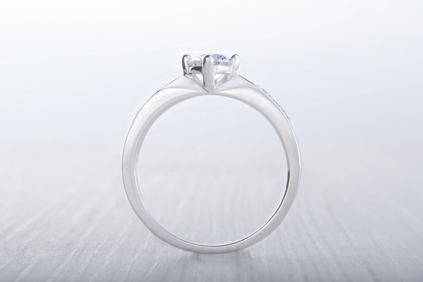 Genuine White Moissanite solitaire ring - Available in sterling silver or white gold - engagement ring - wedding ring