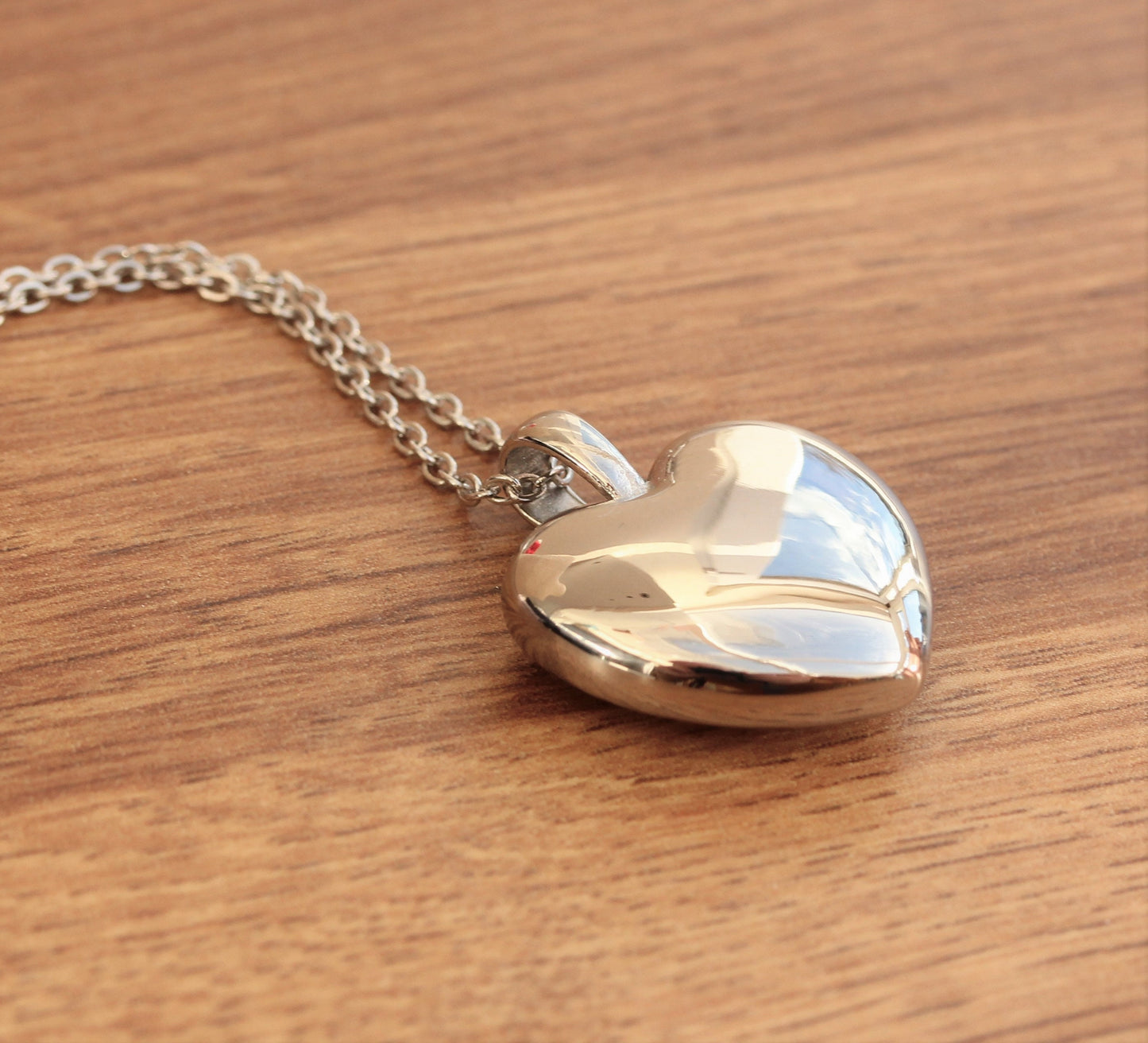 Pure Titanium heart shape pendant with titanium necklace