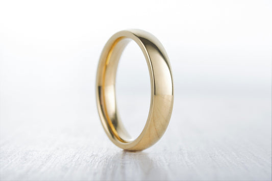 4mm filled 18ct Yellow gold Plain Wedding band Ring - gold ring