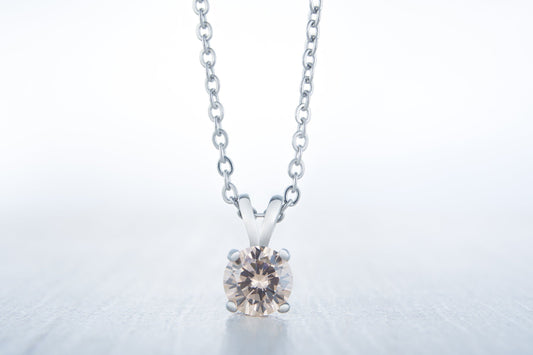 Citrine Pendant Necklace - Available in white gold and titanium - 4mm, 5mm, 6mm 7mm sizes