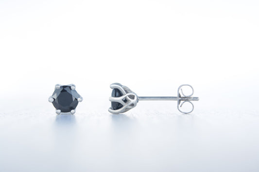 Natural Onyx stud earrings, available in titanium, white gold and surgical steel 4mm, 5mm and 6mm sizes
