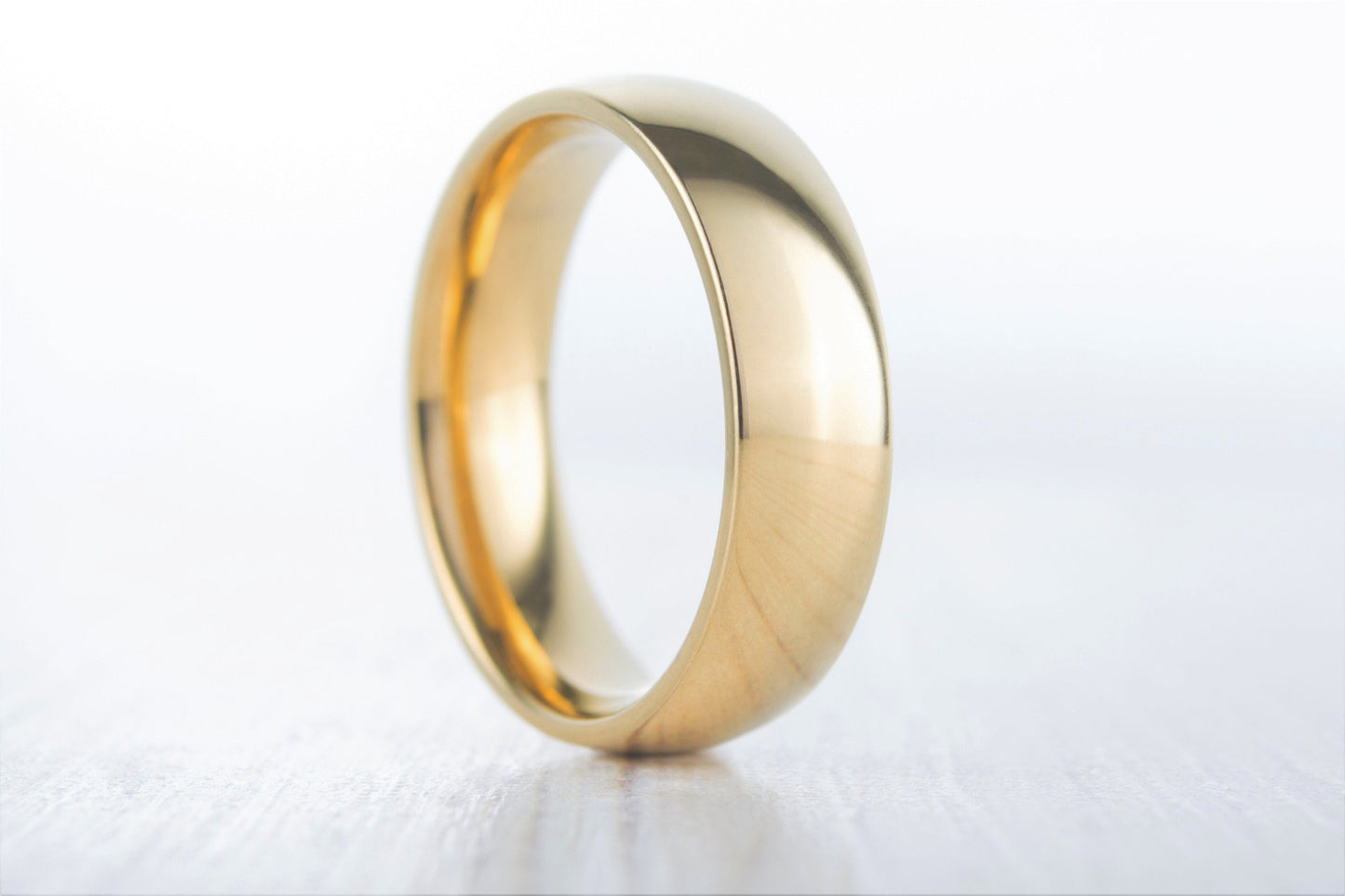 8mm Wide, filled 18ct Yellow gold Plain Wedding band Ring - gold ring