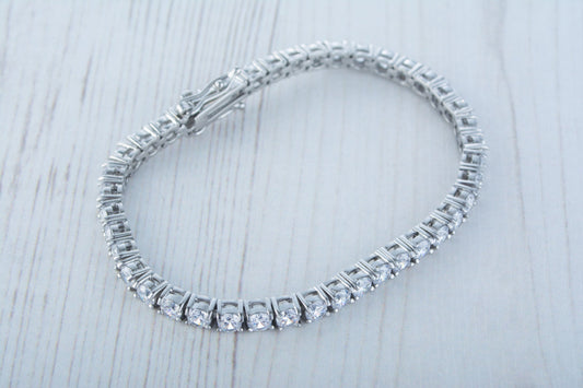 4mm PURE TITANIUM tennis bracelet with man made diamonds - different lengths available