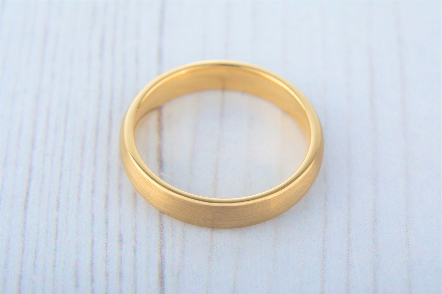 3mm 18K Yellow Gold & Titanium brushed Wedding ring band for men and women