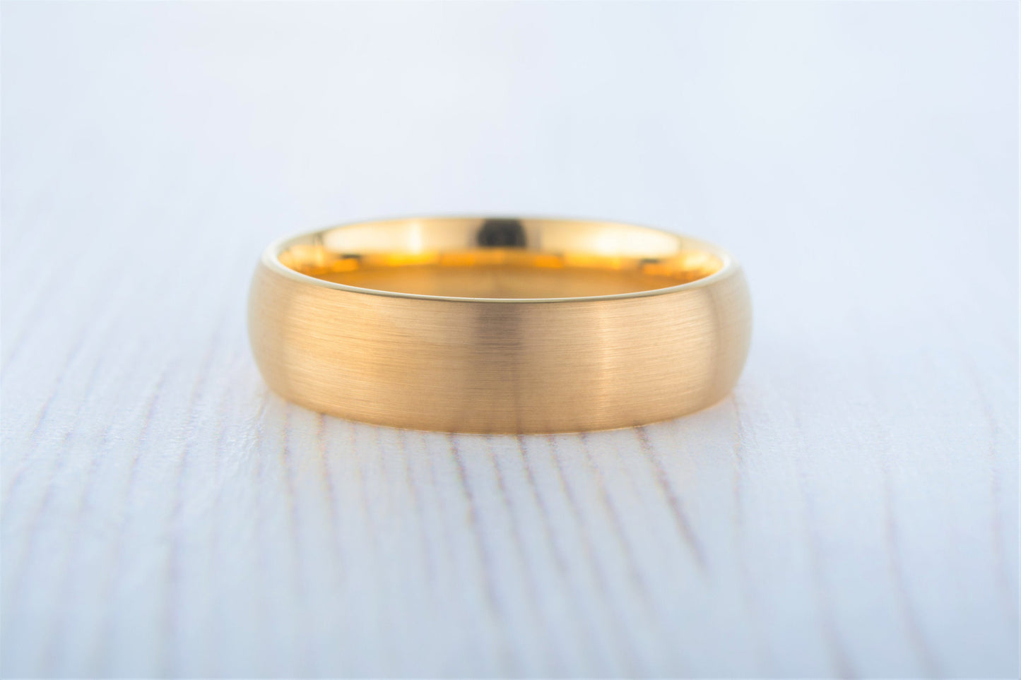6mm 18K Yellow Gold and Brushed Titanium Wedding ring band for men and women