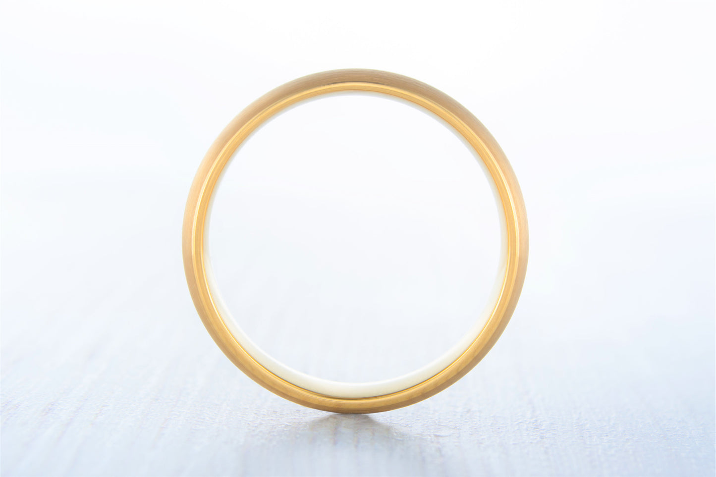 6mm 18K Yellow Gold and Brushed Titanium Wedding ring band for men and women