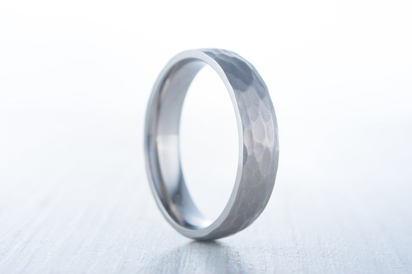 5mm Hammered finish Titanium Wedding ring band for men and women