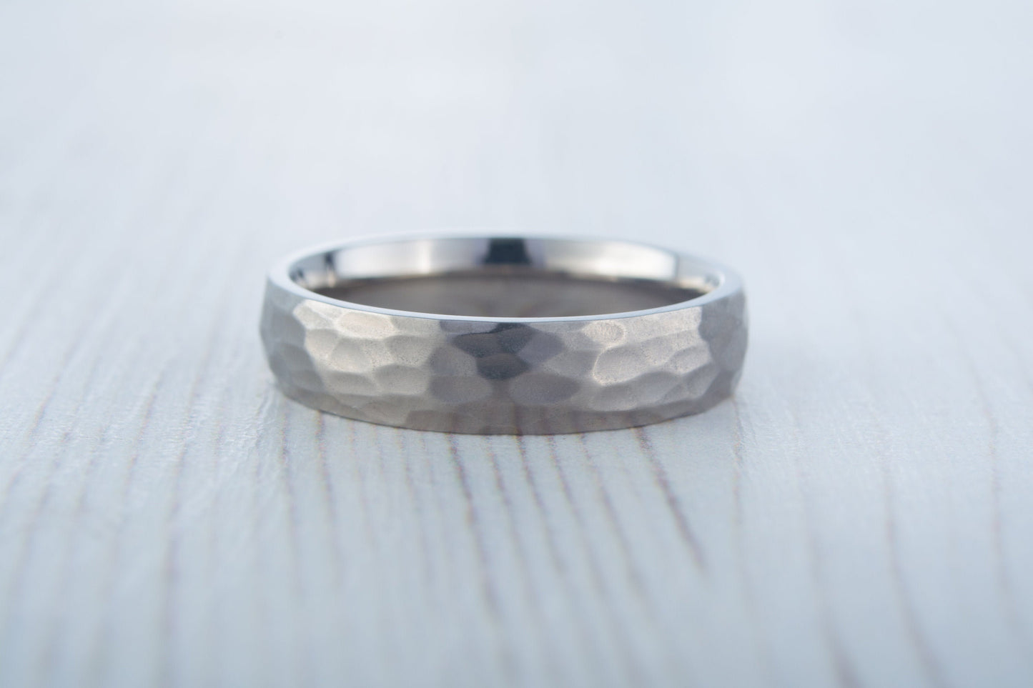 5mm Hammered finish Titanium Wedding ring band for men and women