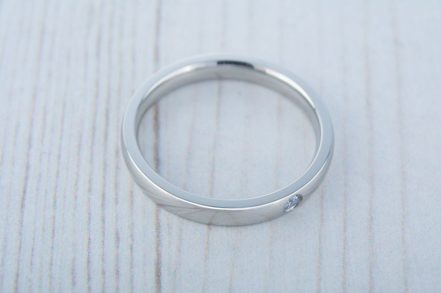 3mm Titanium & Moissanite Wedding ring - Band for men and women