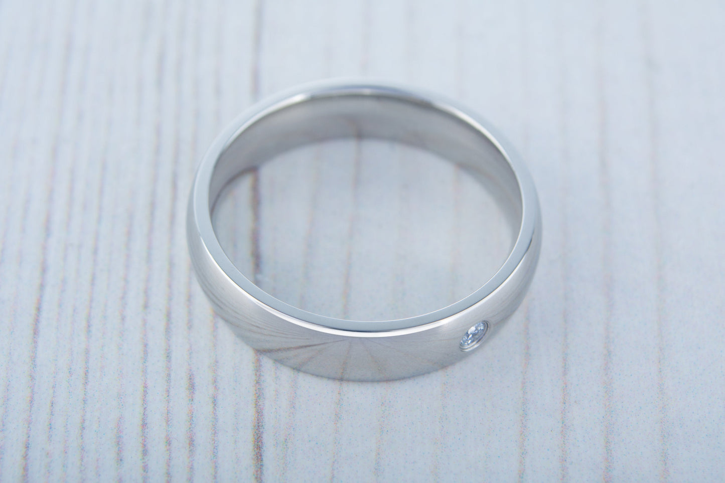 5mm Titanium & Moissnaite Wedding ring  - Band for men and women
