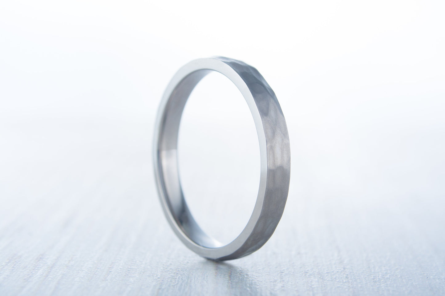3mm Hammered finish Titanium Wedding ring band for men and women
