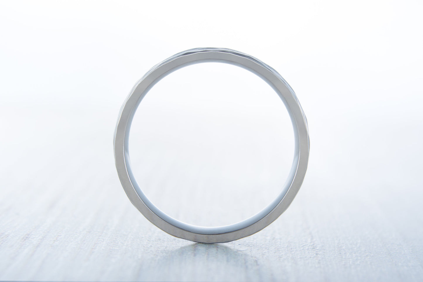 4mm Hammered finish Titanium Wedding ring band for men and women